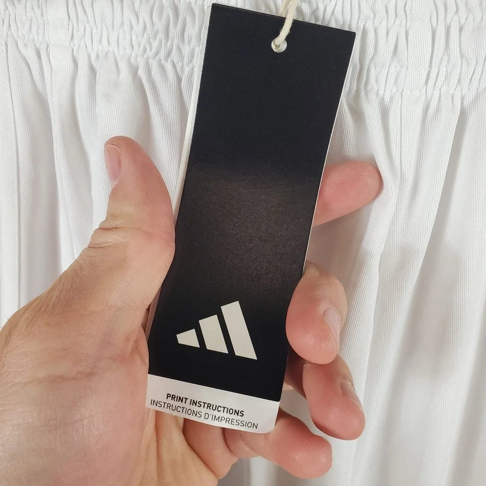 Adidas Squadra 21 Mens Football Shorts XS White Black Drawstring Waist Pull On